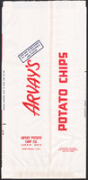 Vintage bag ARVAYS POTATO CHIPS Phone Broadway 7-8132 Lorain Ohio unused excellent++