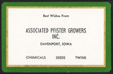 Vintage playing card ASSOCIATED PFISTER GROWERS Chemicals Seeds Davenport Iowa