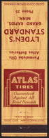 Vintage matchbook cover ATLAS TIRES Lydens Standard oil Grand Rapids Minnesota