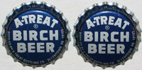 Soda pop bottle caps Lot of 12 A TREAT BIRCH BEER plastic lined new old stock