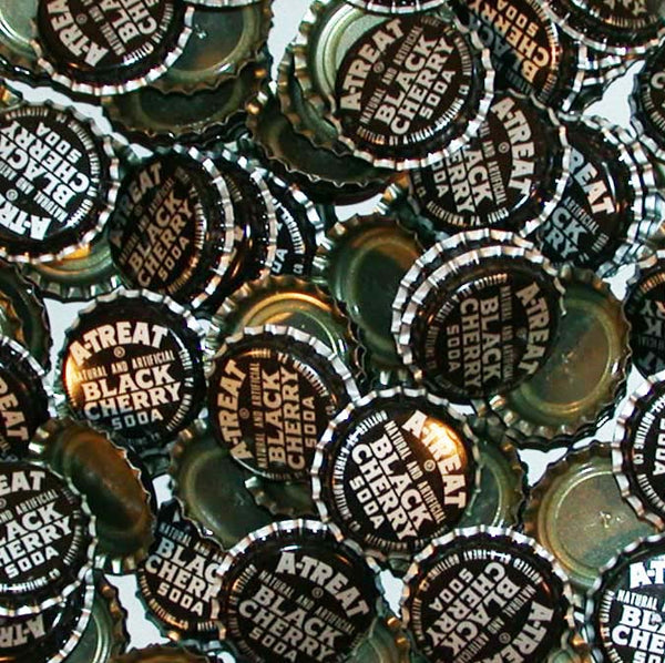 Soda pop bottle caps Lot of 12 A TREAT BLACK CHERRY SODA unused new old stock