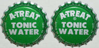 Soda pop bottle caps A TREAT TONIC WATER Lot of 2 plastic lined new old stock
