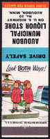 Vintage matchbook cover AUDUBON MUNICIPAL LIQUOR STORE kids pictured Minnesota