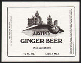 Vintage soda pop bottle label AUSTINS GINGER BEER Syracuse New York unused n-mint+