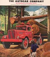 Vintage magazine ad AUTOCAR COMPANY Big Diesel Trucks 1945 signed Baumann art