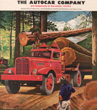 Vintage magazine ad AUTOCAR COMPANY Big Diesel Trucks 1945 signed Baumann art