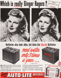Vintage magazine ad AUTO LITE BATTERIES from 1948 Ginger Roger lookalike picture