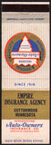 Vintage matchbook cover AUTO OWNERS Empire Insurance Agency Cottonwood Minnesota