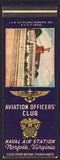 Vintage matchbook cover NAVAL AIR STATION Norfolk Virginia salesman sample