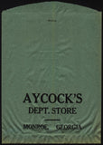 Vintage bag AYCOCKS DEPARTMENT STORE Monroe Georgia unused new old stock n-mint