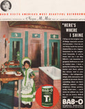 Vintage magazine ad BAB-O cleaner from 1932 with Neysa McMein bathroom pictured