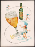 Vintage magazine ad BALLANTINE ALE beer 3 ring logo from 1949 woman ice skating