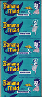 Vintage bread wrapper BANANA MAID woman pictured Sally Ann Bakery Parsons Kansas