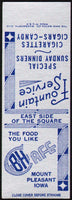 Vintage matchbook cover B and H CAFE Mount Pleasant Iowa salesman sample
