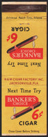 Vintage matchbook cover BANKERS CHOICE CIGAR 6 cent Jacksonville H and M Florida