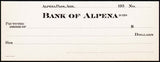 Vintage bank check BANK OF ALPENA Alpena Pass Arkansas 1930s new old stock n-mint