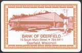 Vintage playing card BANK OF DEERFIELD building pictured Deerfield Wisconsin