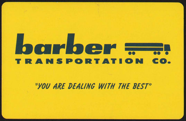 Vintage playing card BARBER TRANSPORTATION CO truck Watford City North Dakota