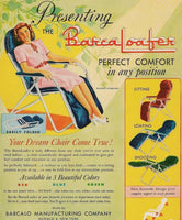 Vintage magazine ad BARCA LOAFER 1946 woman in chair Barcalo Buffalo New York