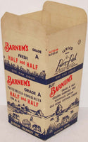 Vintage container BARNUMS Half and Half Pint farm scene Barnum Minnesota unused