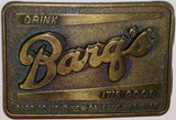 Vintage belt buckle DRINK BARQS ITS GOOD 1983 New Orleans Heritage unused n-mint