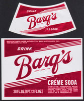 Vintage soda pop bottle label BARQS CREME SODA New Orleans LA new old stock n-mint