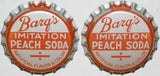 Soda pop bottle caps Lot of 12 BARQS PEACH SODA plastic unused new old stock