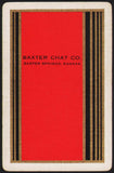 Vintage playing card BAXTER CHAT CO red black gold white Baxter Springs Kansas