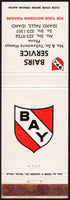 Vintage matchbook cover BAY gas oil Bairs Service Yellowstone Hiways Idaho Falls