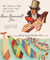 Vintage magazine ad BEAU BRUMMELL TIES from 1948 Beau Brummell and ties pictured