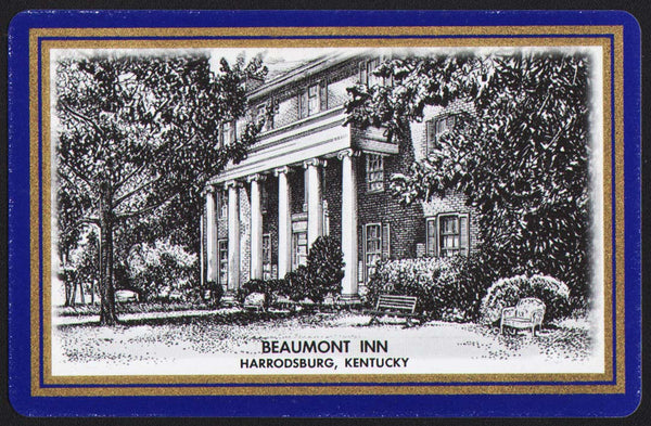 Vintage playing card BEAUMONT INN blue border inn pictured Harrodsburg Kentucky