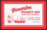 Vintage playing card BEAVERTON TRANSIT MIX Ready Mix Concrete truck pictured