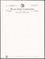 Vintage letterhead BECCO SALES CORPORATION Chemicals Buerk Bretschger Buffalo NY