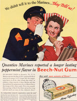 Vintage magazine ad BEECH NUT GUM from 1941 Quantico Marines pictured