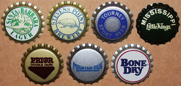 Vintage beer bottle caps MIXED BRANDS Collection of 7 different new old stock