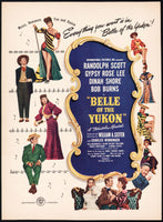 Vintage magazine ad BELLE OF THE YUKON 1945 starring Gypsy Rose Lee full color