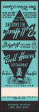 Vintage matchbook cover BELL HAVEN RESTAURANT Baltimore Maryland salesman sample