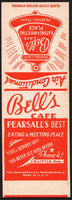 Vintage matchbook cover BELLS CAFE J B Little Pearsall Texas salesman sample