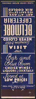 Vintage matchbook cover BELMORE CAFETERIA Bar and Blue Room Taxi Driver New York