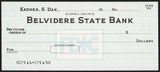 Vintage bank check BELVIDERE STATE BANK Kadoka South Dakota new old stock n-mint+