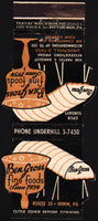 Vintage matchbook cover BEN GROSS FINE FOODS Irwin PA glass and awning die cut