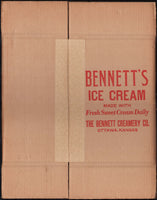 Vintage box BENNETTS ICE CREAM 1 Gallon Large Ottawa Kansas unused excellent++