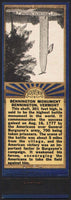 Vintage matchbook cover BENNINGTON MONUMENT pictured Vermont Diamond Match Souvenir
