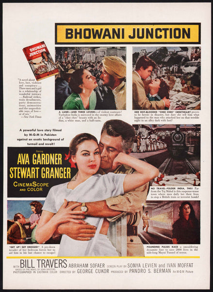 Vintage magazine ad BHOWANI JUNCTION movie from 1956 full color Gardner Granger