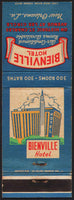Vintage matchbook cover BIENVILLE HOTEL old hotel pictured New Orleans Louisiana