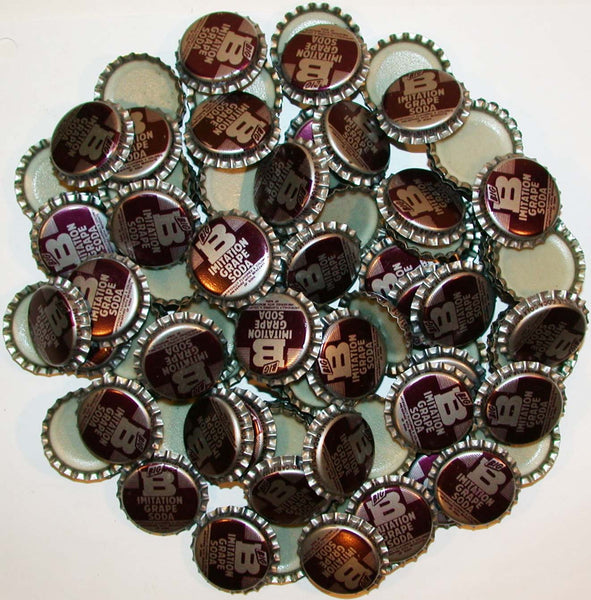 Soda pop bottle caps Lot of 100 BIG B GRAPE SODA plastic unused new old stock