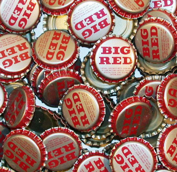 Soda pop bottle caps Lot of 12 BIG RED plastic lined unused new old stock