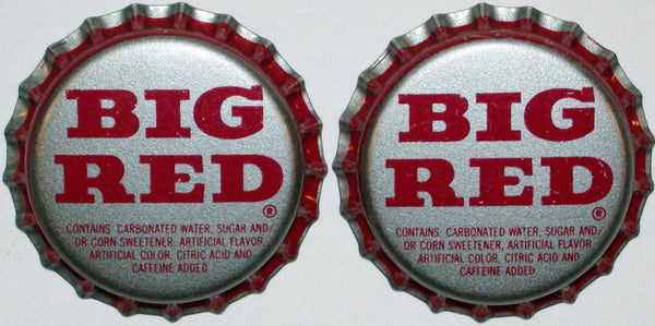 Soda pop bottle caps BIG RED Lot of 2 plastic lined unused and new old stock