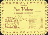 Vintage placemat BILL BIERS COW PALACE Steak House map 1964 Conroe Texas n-mint+