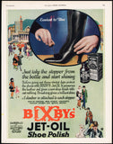 Vintage magazine ad BIXBYS JET OIL SHOE POLISH from 1921 with great graphics